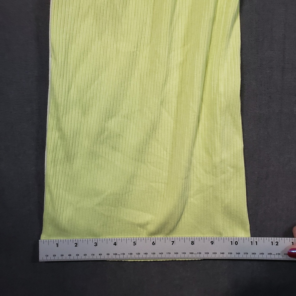 Old Navy Slouchy Barrel Pants Womens L Yellow Lime Ribbed Side Stripe Lounge - Picture 6 of 10